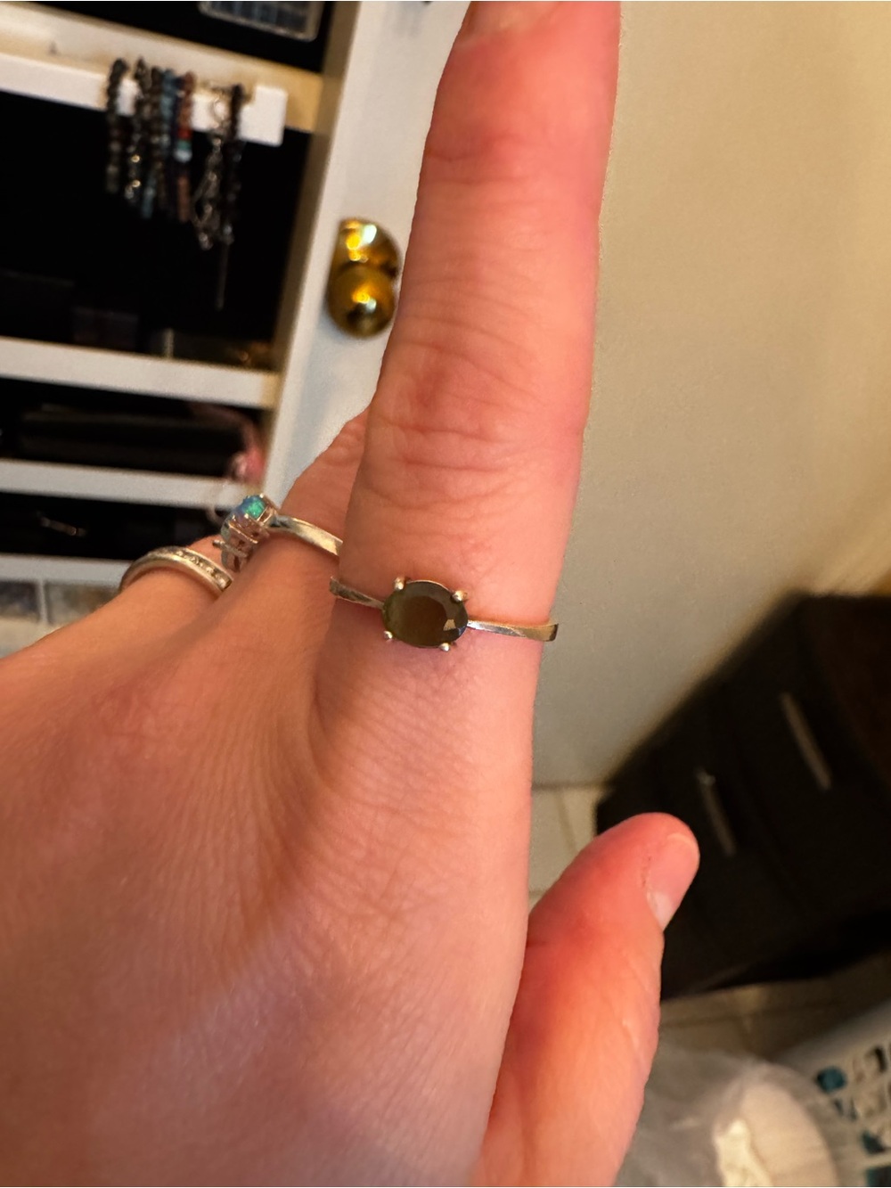 Moldavite Sterling Silver Ring